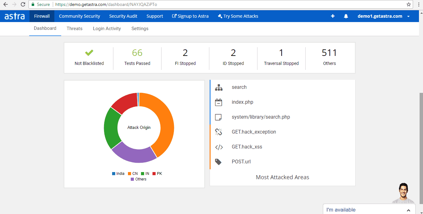 Screenshot showing the activity details joomla admin security
