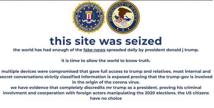 Trump's official website defaced: website defacement example