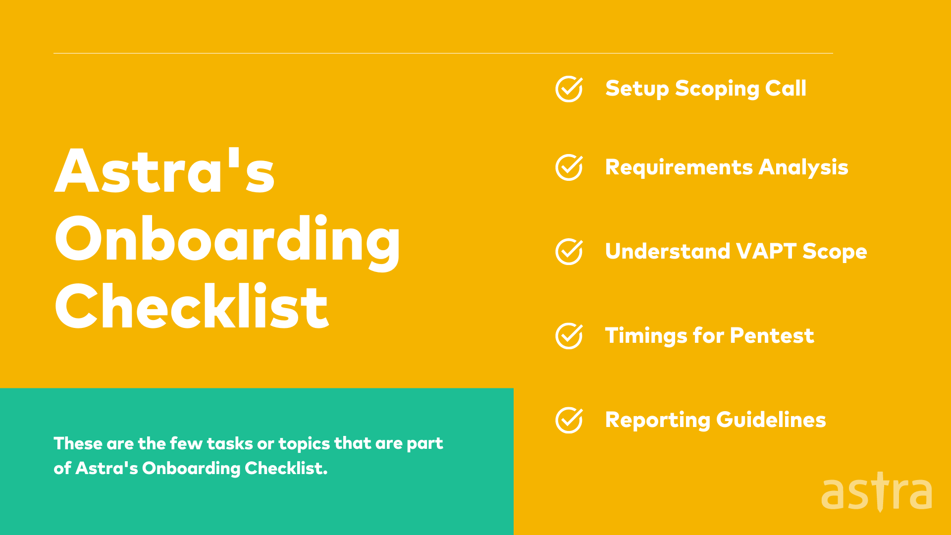 Astra's Onboarding Checklist