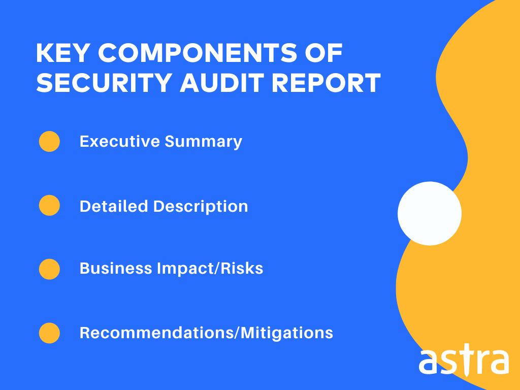 Components of security audit report