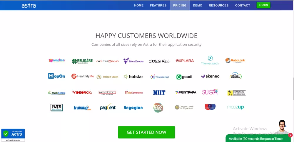 Websites using Astra