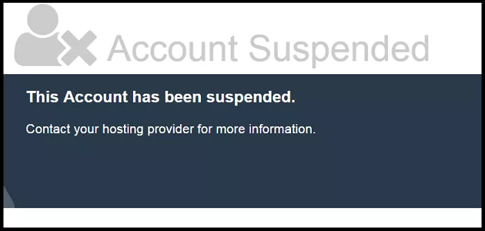 Godaddy account suspended message