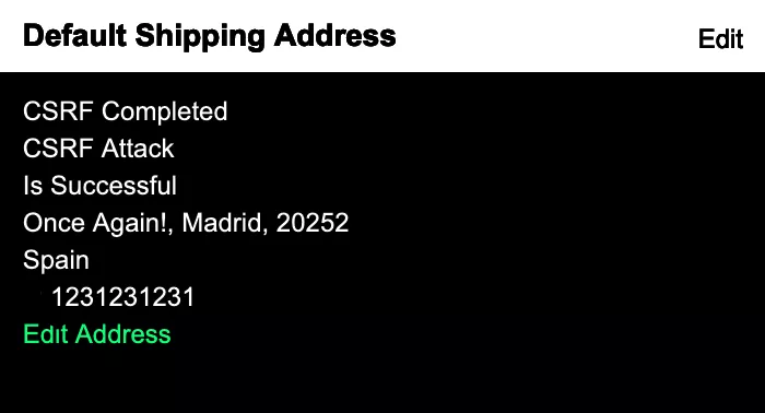 Default Shipping Address is Changed