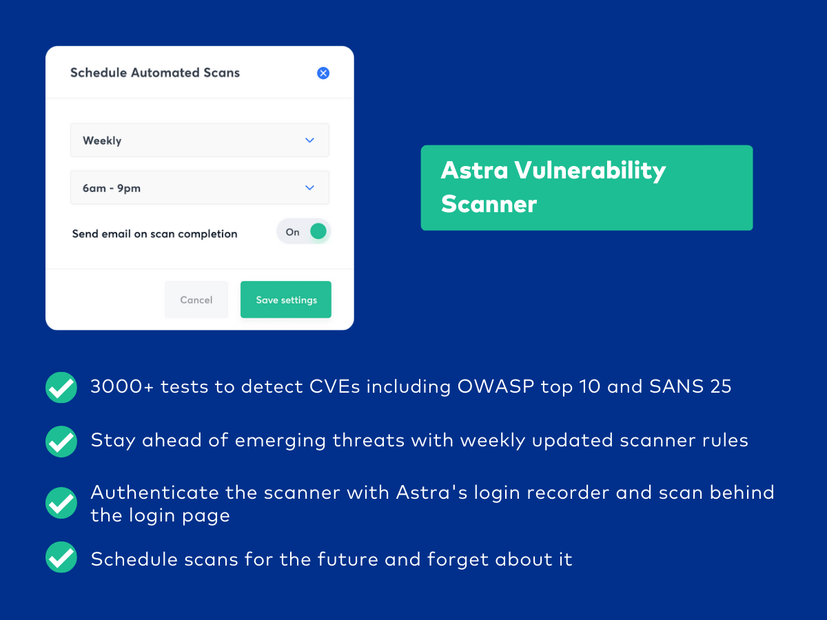 Astra vulnerability scanner