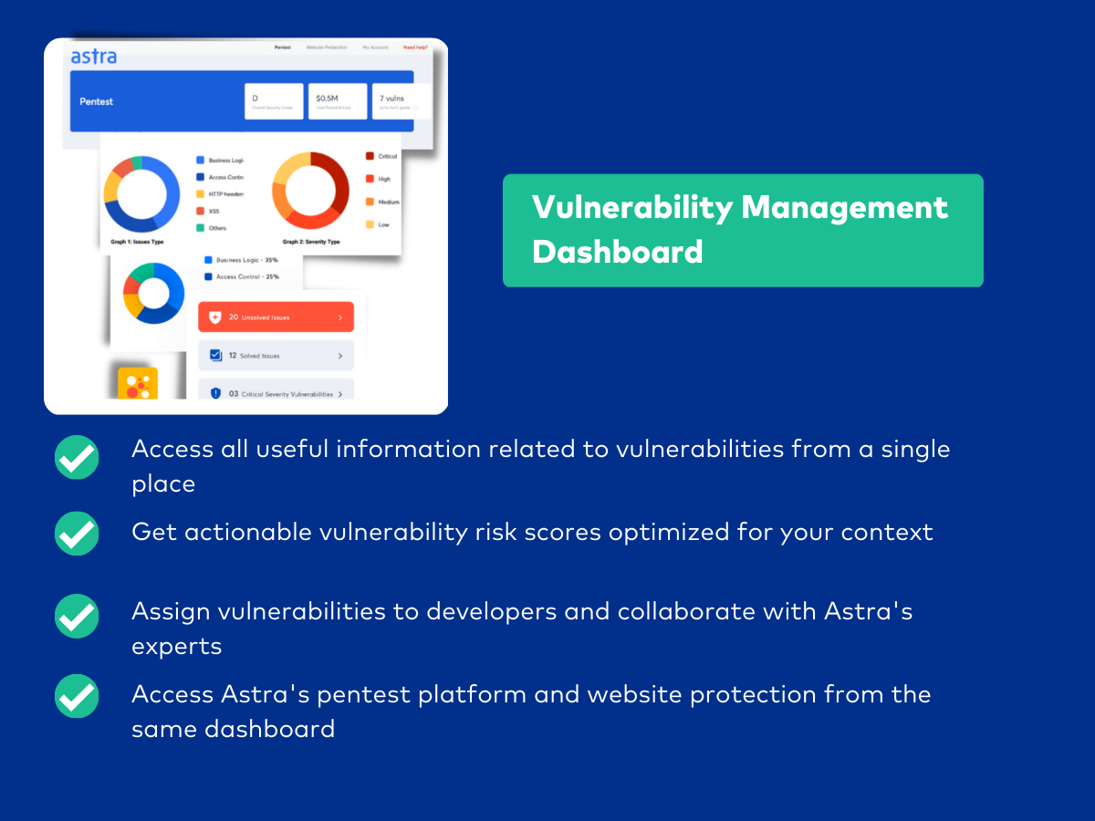 Vulnerability management dashboard