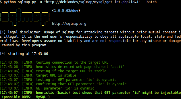 Website and web app Penetration Testing SQLMAP