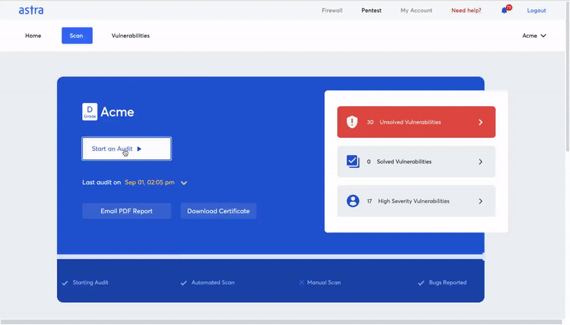 Astra's Automated Scanner