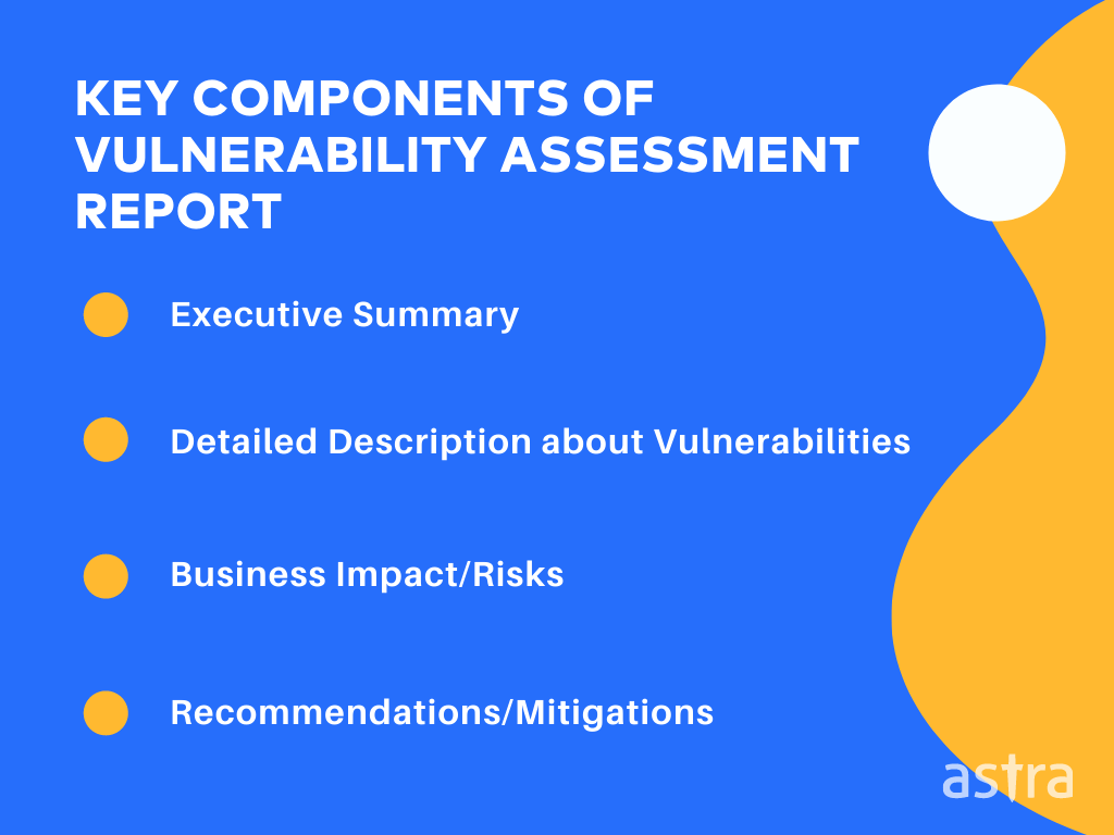 Key components of vulnerability scanning report