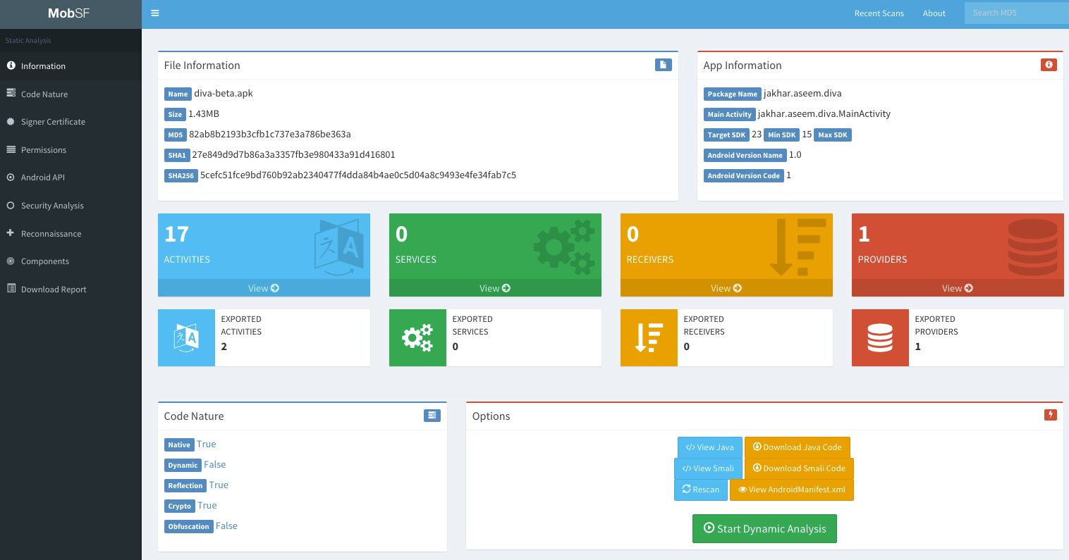 mobsf mobile application pentesting tool