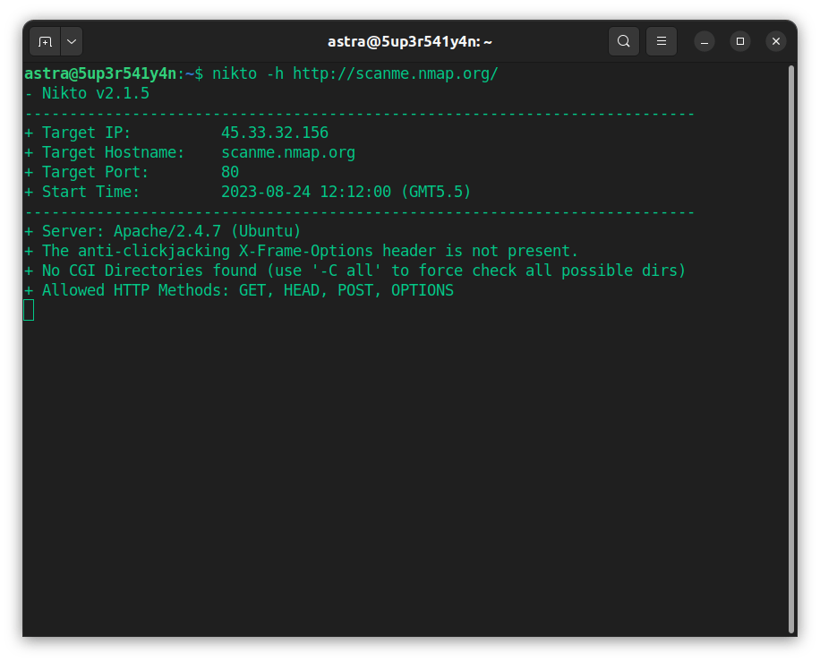 Nikto Open Source Dashboard