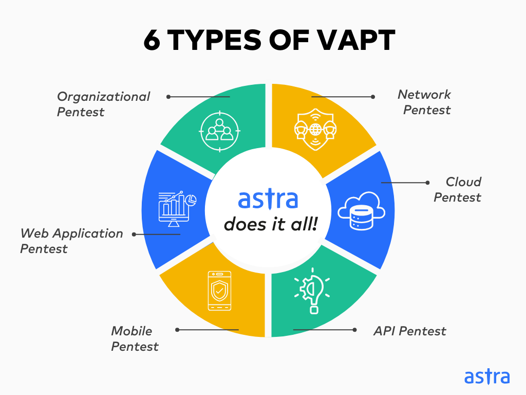 Infographic showing 6 Types of VAPT