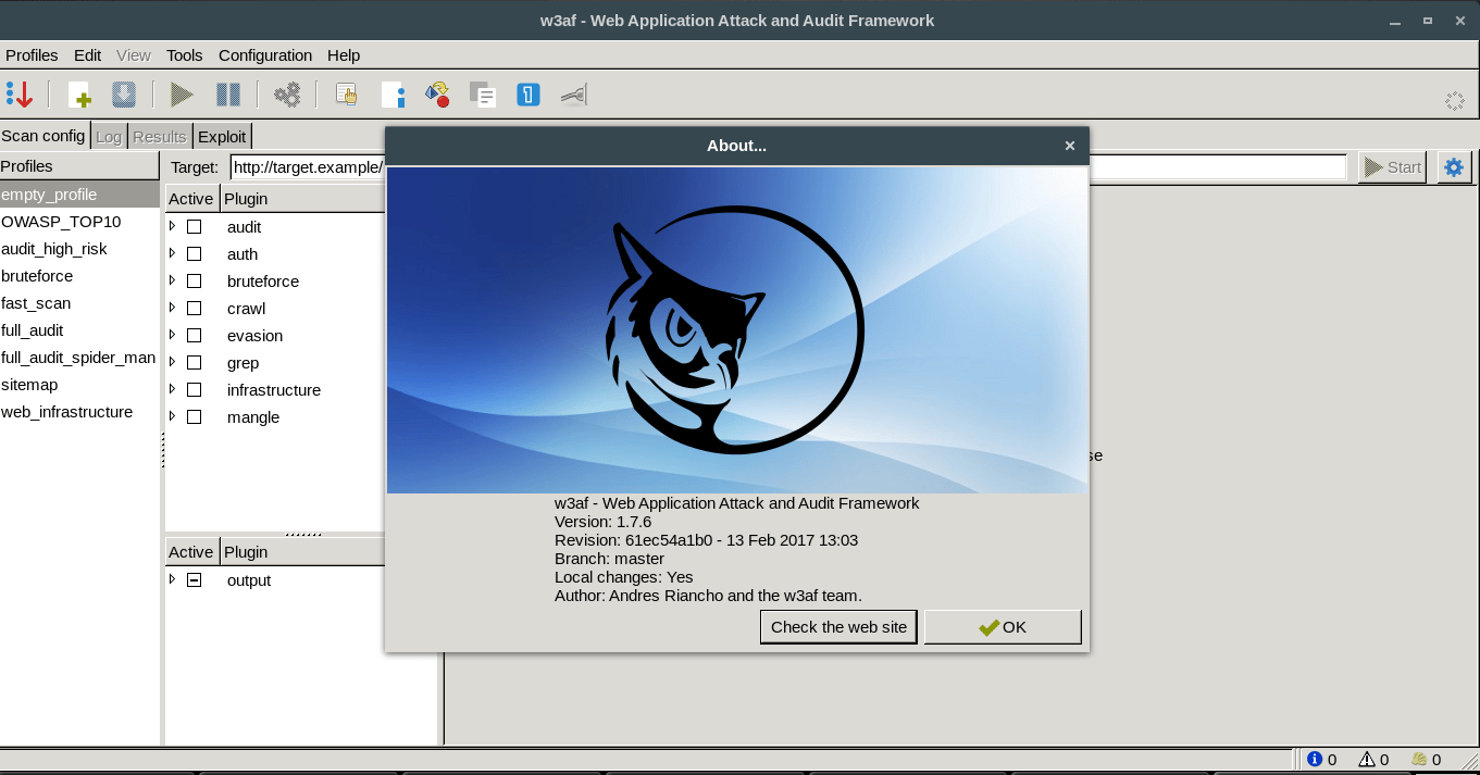 W3af open source web app vulnerability scanner