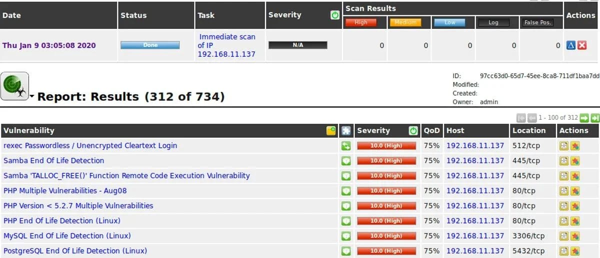 OpenVAS - network vulnerability scanners