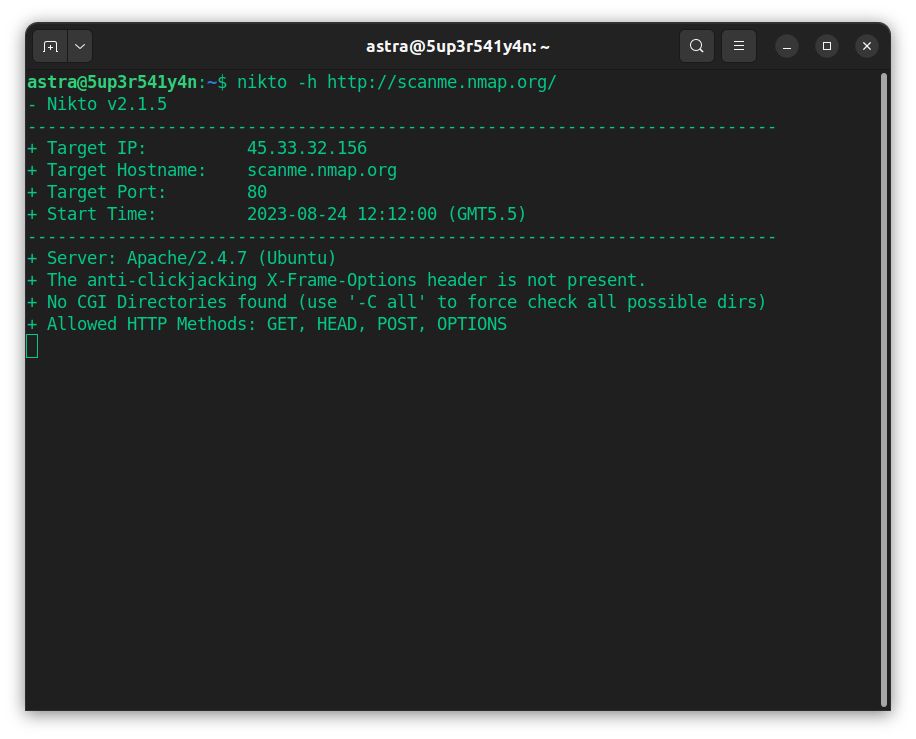 Nikto - top vulnerability scanners
