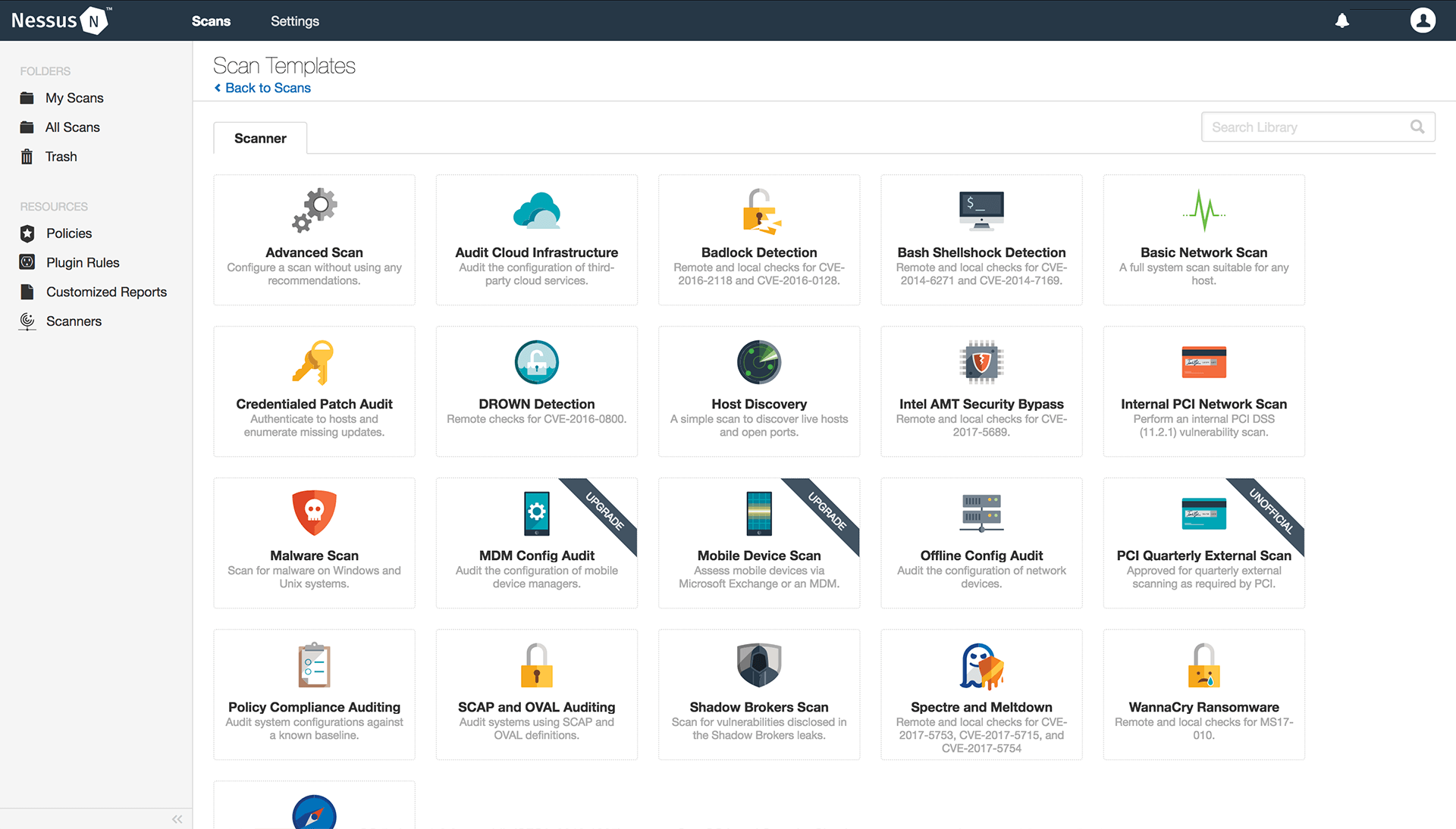 Nessus- vulnerability scanning software
