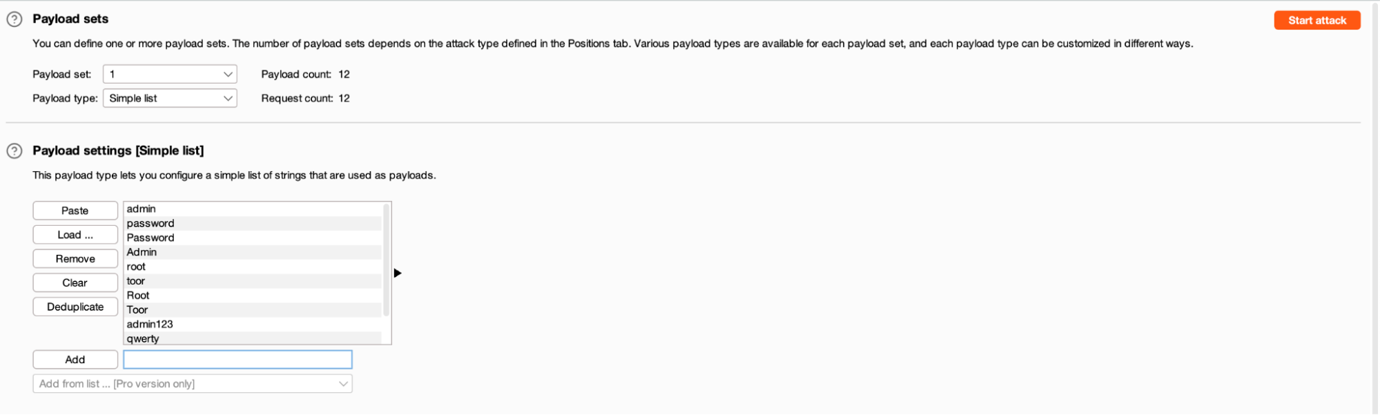 Brute Force Attack Payload - API penetration testing