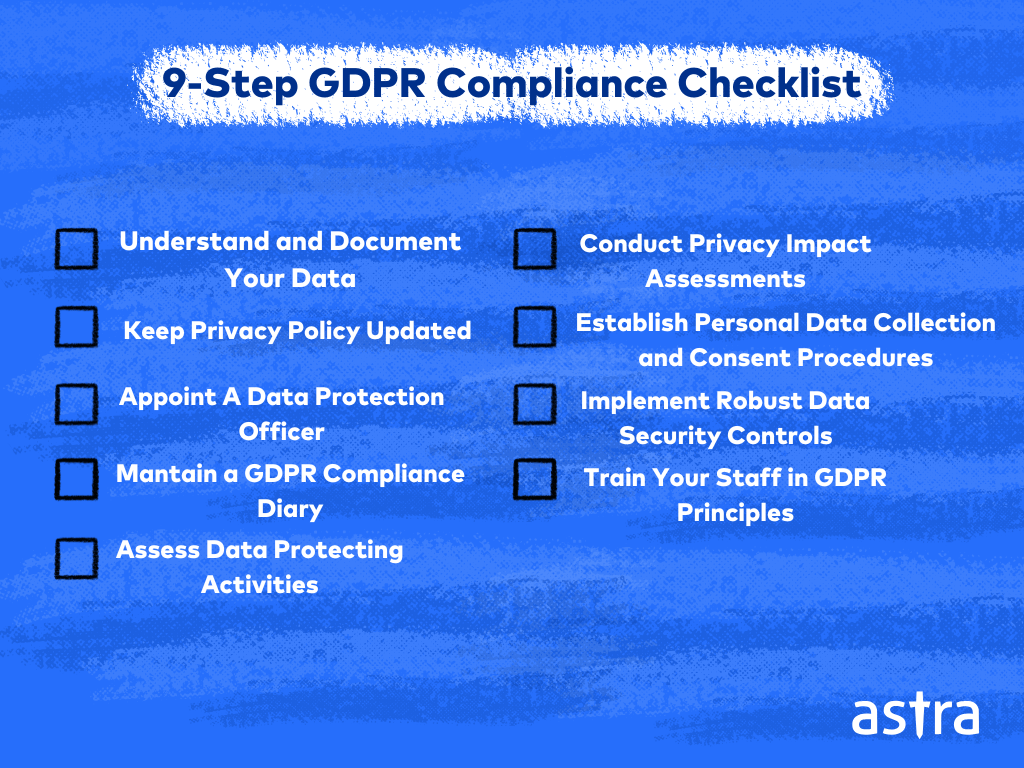 9 Step GDPR Compliance Checklist