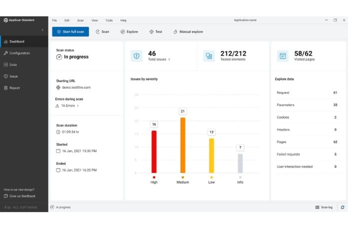 HCL Appscan dashboard