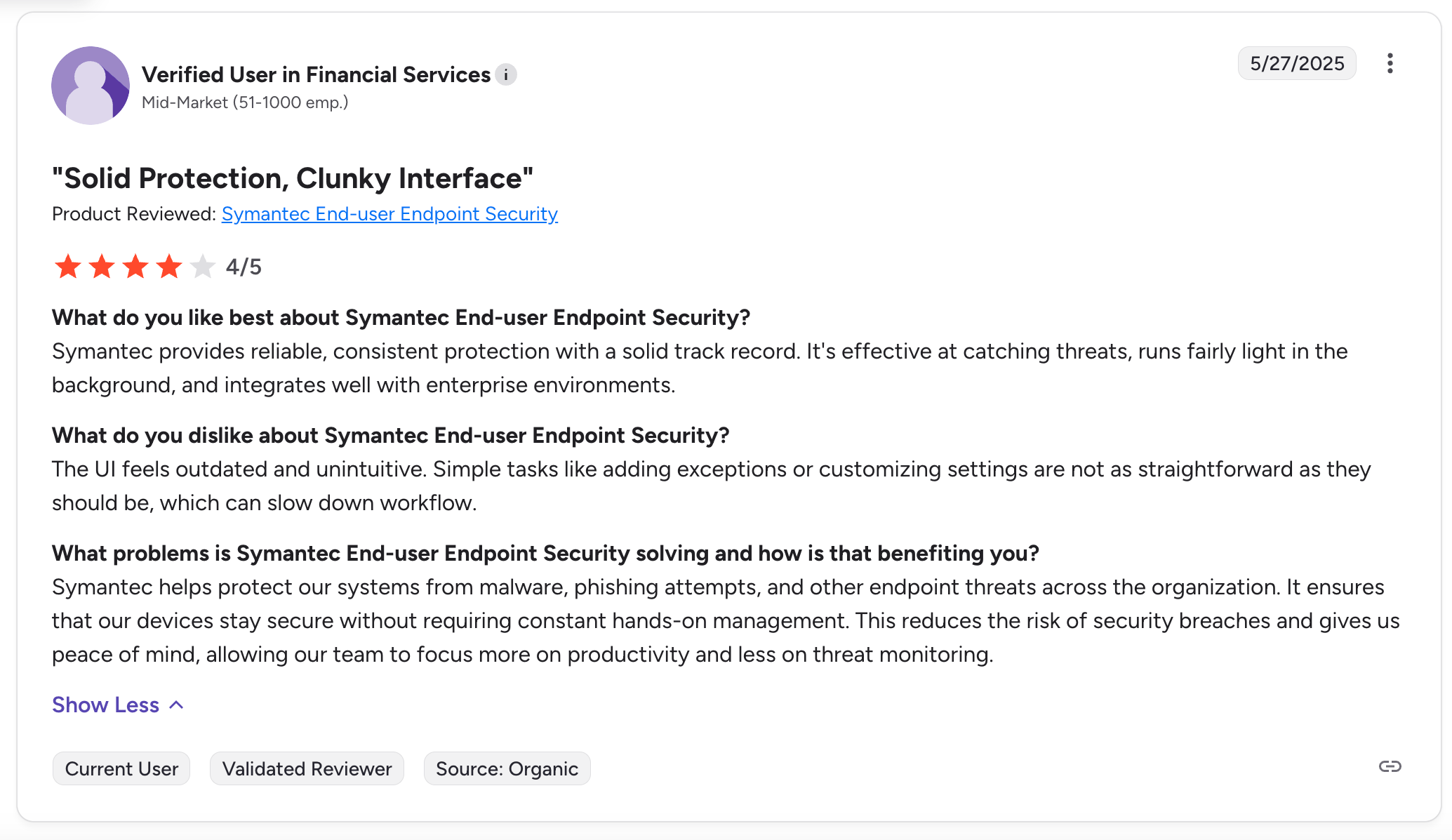 symantec review G2
