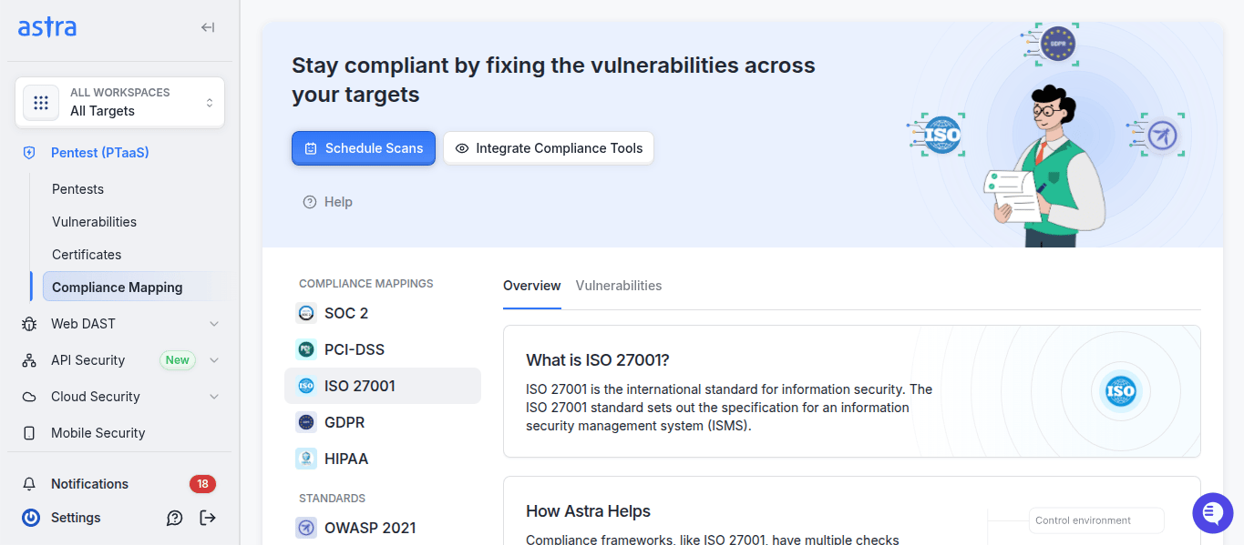 Astra Security continuous compliance as one of the leading CERT-In empanelled penetration testing companies