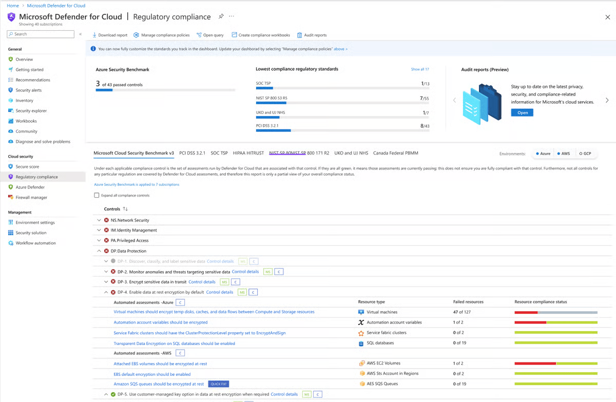 Microsoft Defender for Cloud Security Tools
