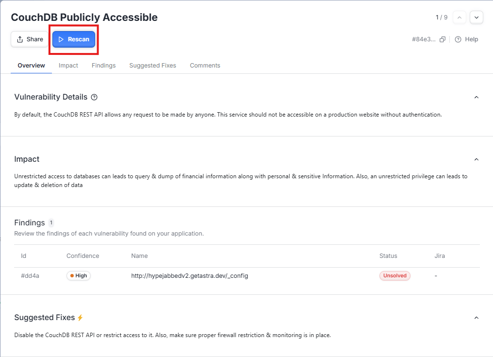 Rescan/retest confirms whether fixes actually close the vulnerability instead of masking symptoms with Astra security’s targeted automated rescans.