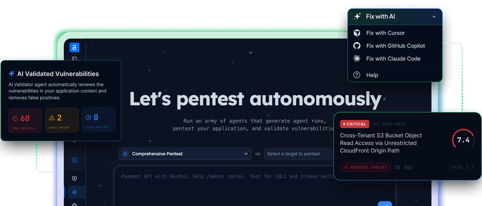 Astra's Autonomous pentesting capabilities - platform