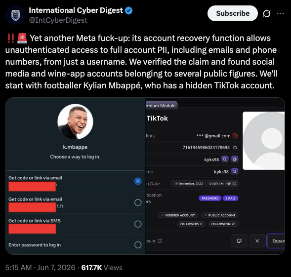 OSINT enthusiasts quickly used the data to uncover secondary accounts of the celebrities. 