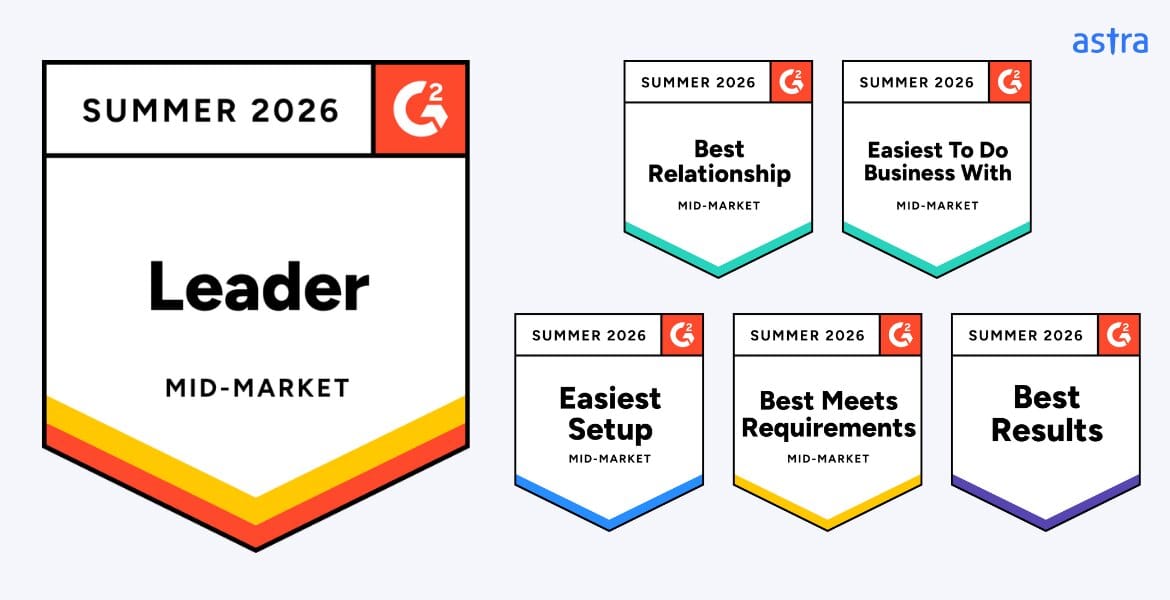 Astra ranks as a leader on G2 pentesting companies.