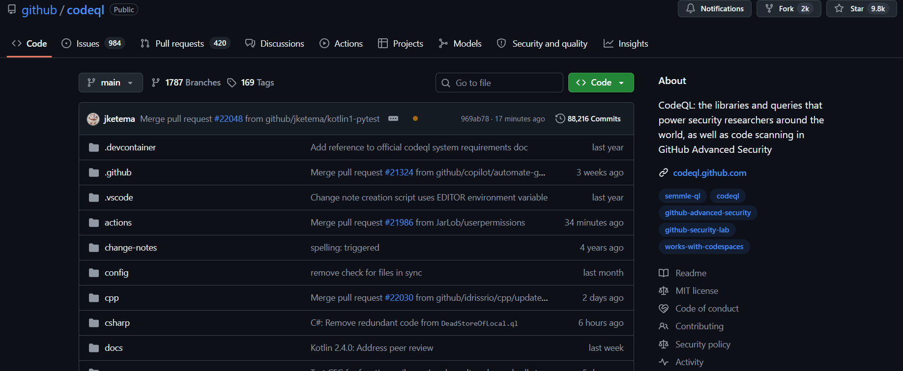 GitHub Advanced Security code security scan tools
